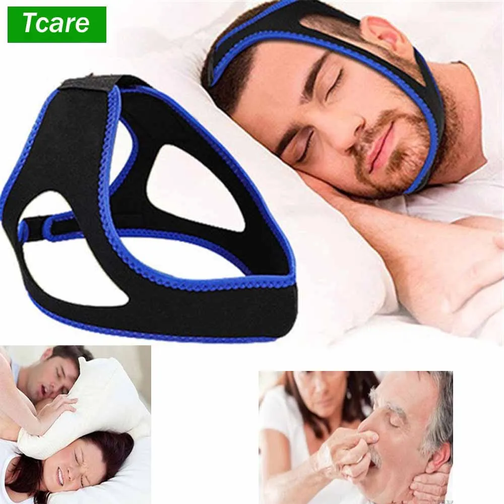 Tcare Anti Snore Chin Strap Stop Snoring Snore Belt Sleep Apnea Chin Support Straps for Unisex Night Sleeping Aid Tools Hot Sale