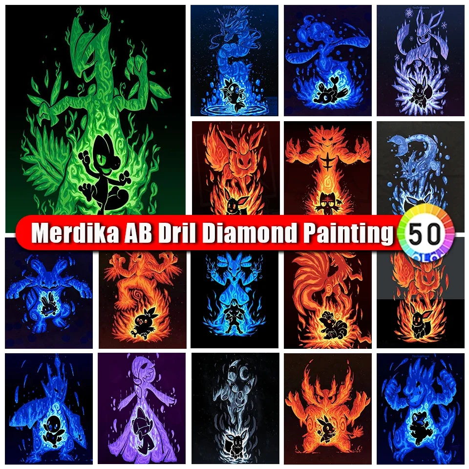 Pokemon ab Diamond Painting Japanese Anime Rhinestone Art Picture full Diamond Embroidery cartoon Mosaic Kids Kit Gift New 2024