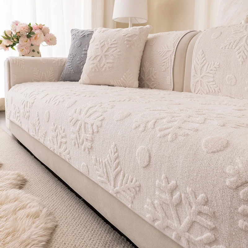 

Christmas French Thickened Warm Sofa Cover Fabric New Anti Slip One-piece Sofa Cushion Warm and Comfortable in Autumn and Winter