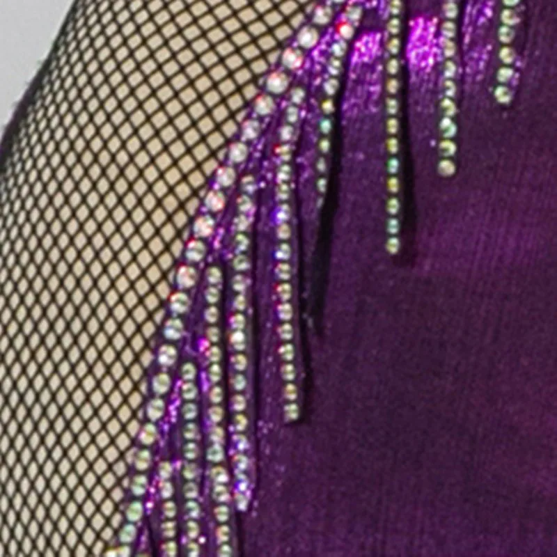 Light Luxury Bellydance Costume Fishnet Rhinestone Decorated Competition Dress Tassel Sexy Saidi Performance Show Clothes Egypt