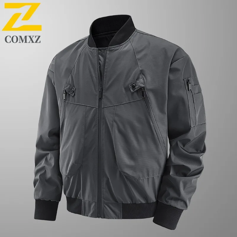 COMXZ Autumn Men New Streetwear Handsome Slim Fit Casual Baseball Collar Windproof Waterproof Workwear Youth Jacket Work Jacket