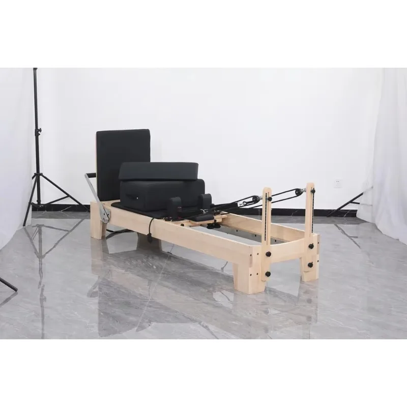 YTYIN Set Of Gym Fitness Equipment Foldable Wood And Core Bed Pilates Machine For Home Use Made With Maple Wood Steel P