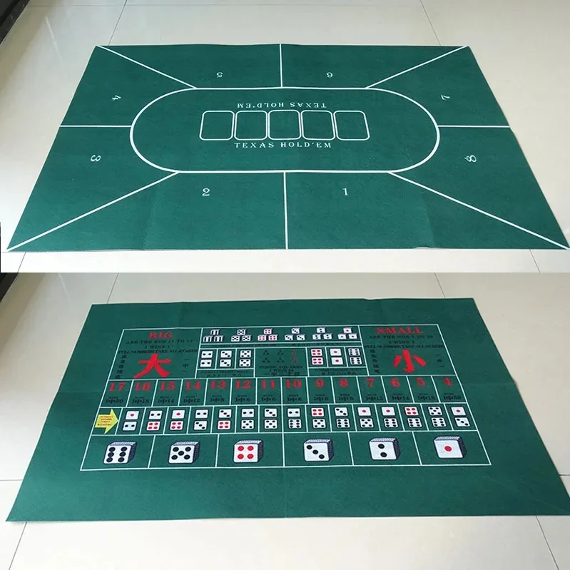 Doppelseitige SpieltuchTexas Hold'em Sic Bo Mat Spieltischdecke 60x90cm Casino Vlies-Kartentischdecke