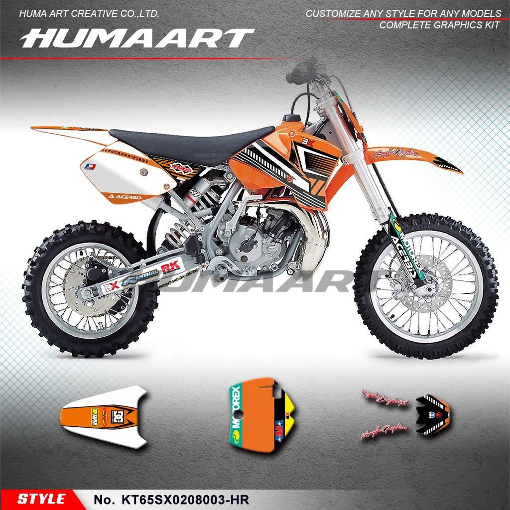 

Sticker Sheet Wrap Design for KTM SX 65 2002 2003 2004 2005 2006 2007 2008, KT65SX0208003-HR