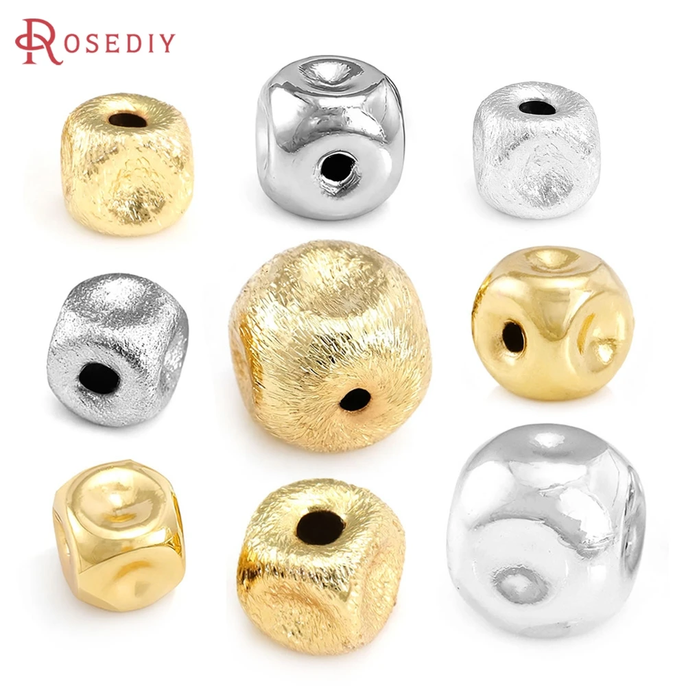 

10PCS 18K Gold Color Brass Square Bracelets Beads Spacer Beads High Quality Necklace Earrings Jewelry Making Diy Accessories