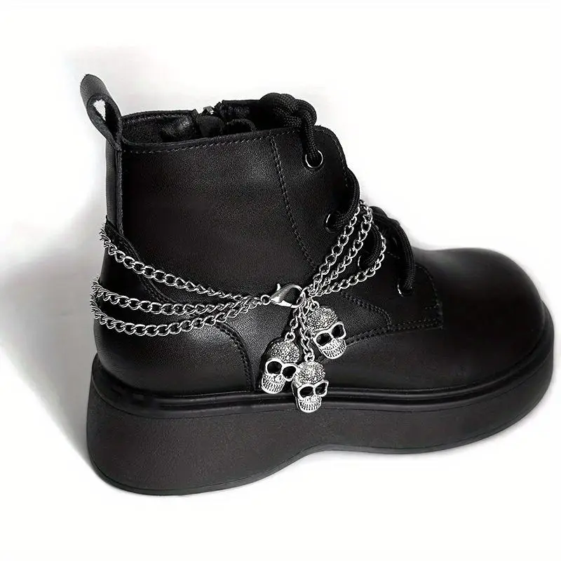 1Pc Punk Hip Hop Multilayer Shoe Chains Fashion Cool Personality Martin Boot Accessories Shoe Pendants
