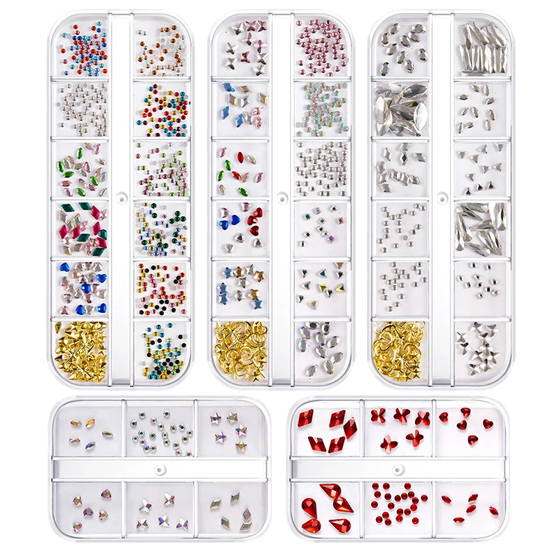1Set Dental Tooth Gems Crystal Ornament Diy Tools Various Shapes Color Teeth Jewelry Denture
