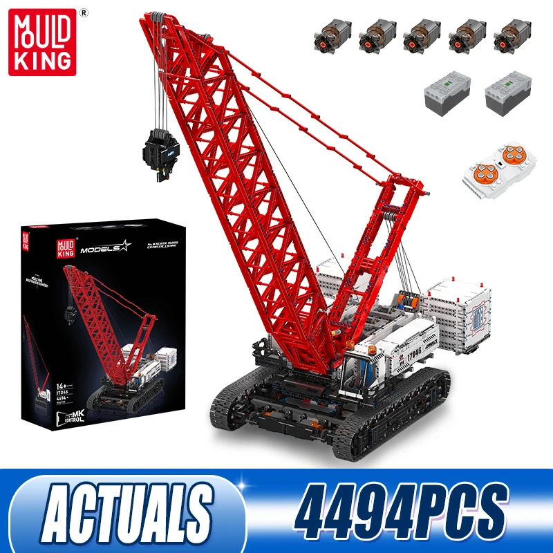 Mould King 17046 Technical Truck Building Block Remote Control Wacker 16000 Crawler Crane Model Brick Toys Kids Christmas Gift