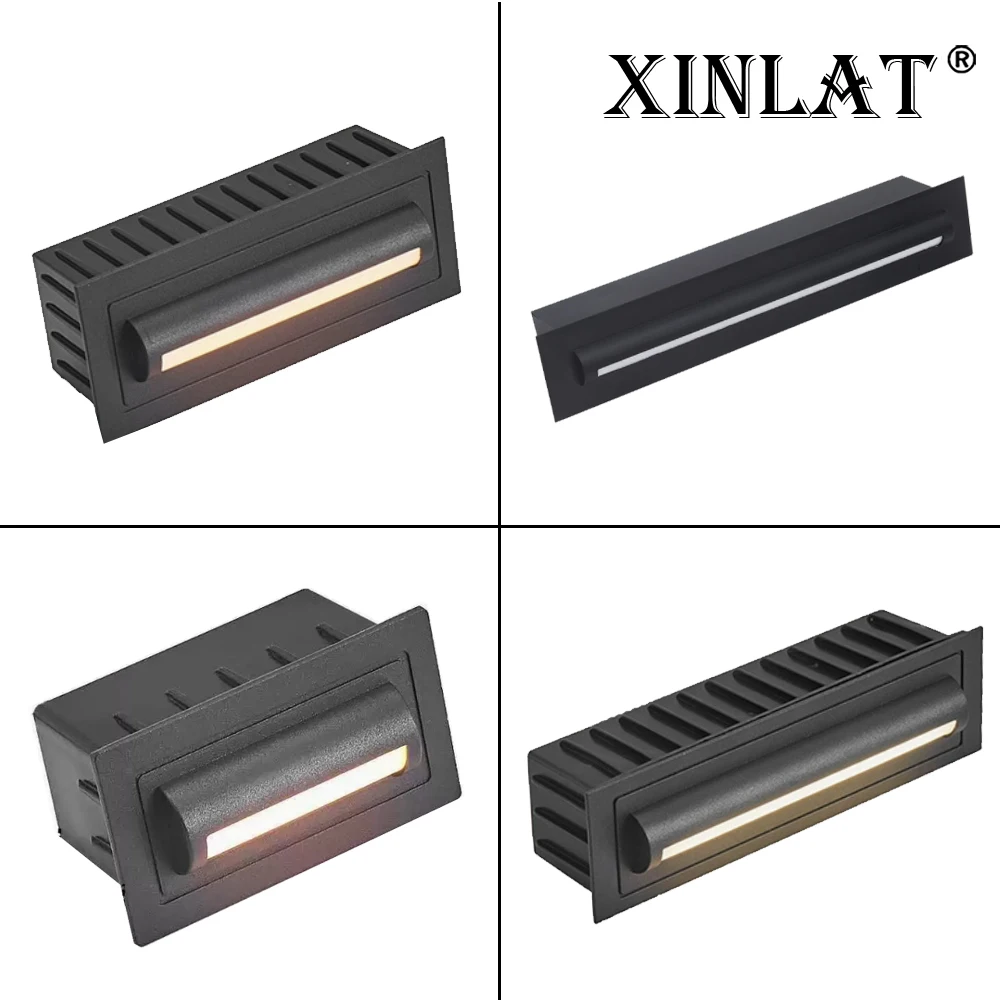 Outdoor Wall Lamps Embedded Step Stair Lights No Sensor Waterproof Exterior Lighting 12V 220V Street Path Yard Sconce Balcony