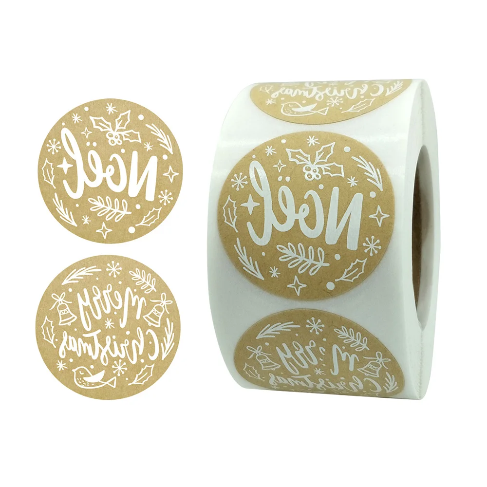 

dophee 500pcs Christmas Stickers Card Box Package Label Sealing Stickers Wedding Decor Stationery