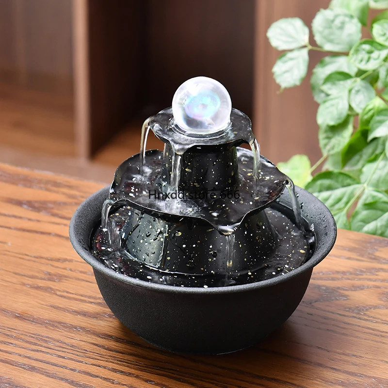 Small desktop creative new Chinese circulating water ornament