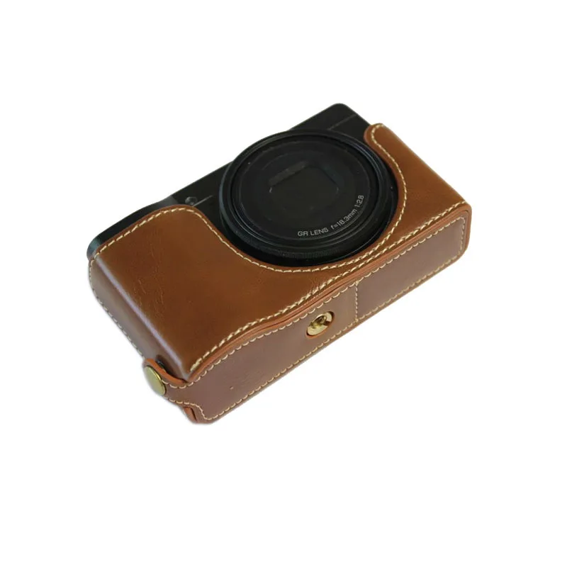 For Ricoh GRIII camera bag gr3 protective leather case, half set, base griii accessories Camera Bag
