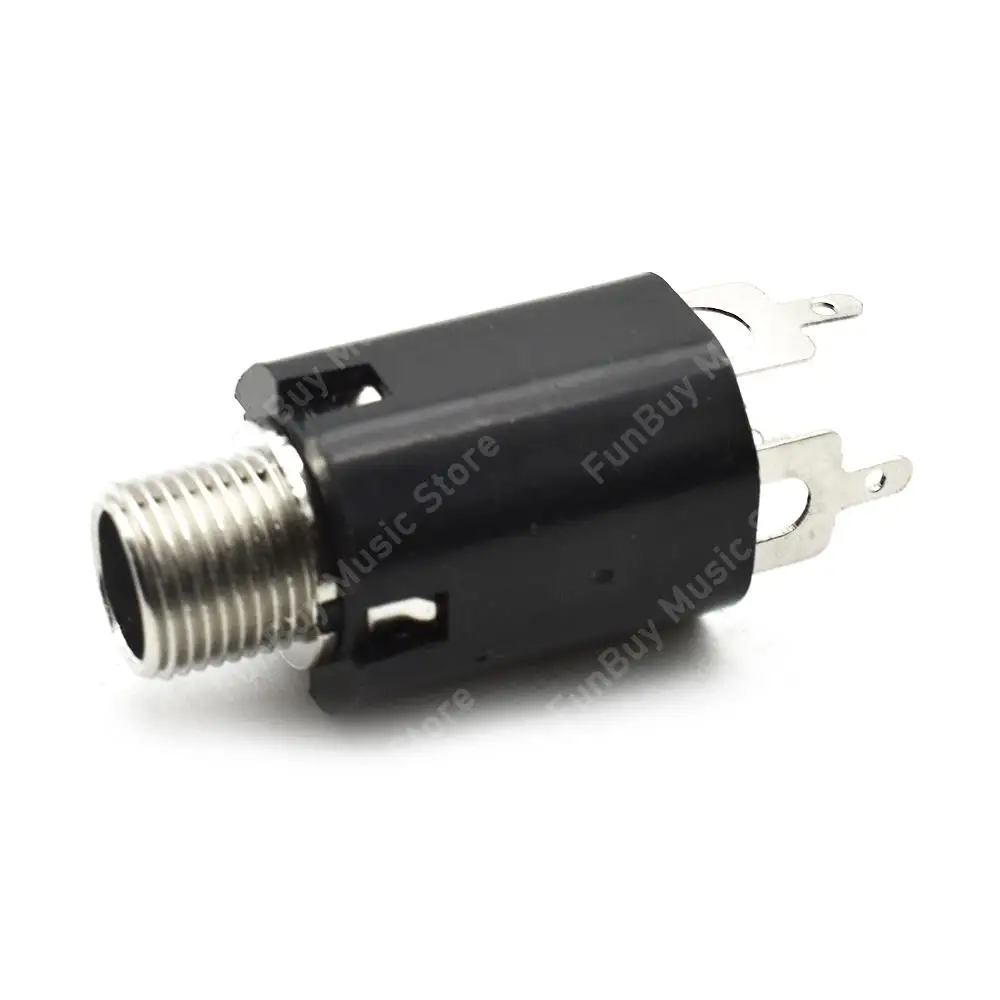 Guitar Endpin Jack 6.35mm Plug Sockets Threaded Cycinder Guitarra Pickup Endpin Output Jack with Brass Endpin Cover Dropship