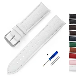 Litchi Pattern Design Soft Leather Watch Strap 14mm 16mm 18mm 20mm 22mm Band Watch Accessories Replace Men Women Watchbands