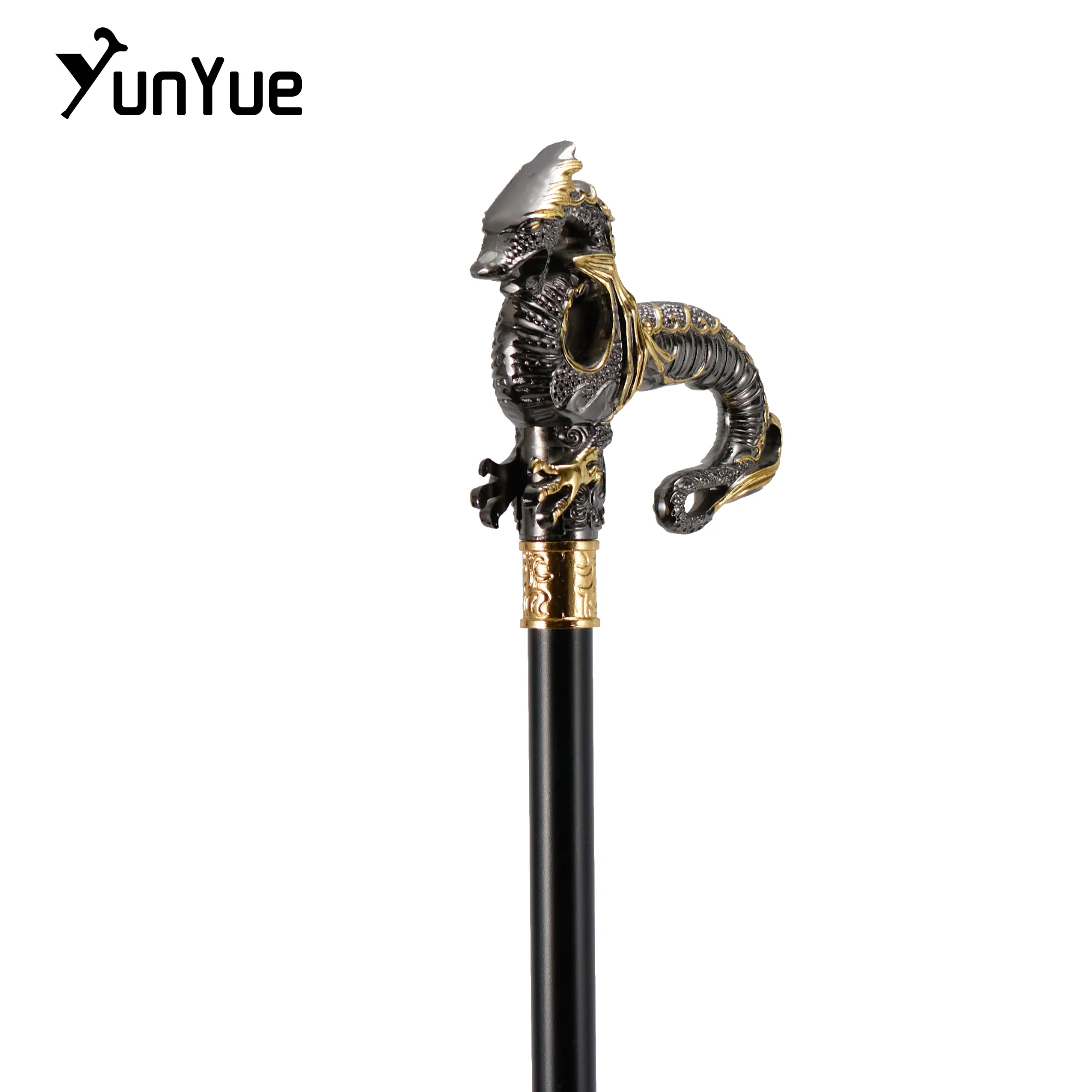 الذهب الأسود الفاخرة التنين مقبض موضة عصا للمشي للحزب رجل أنيق خمر اليد قصب سيدة فستان المشي قصب مقبض 93 سنتيمتر #3