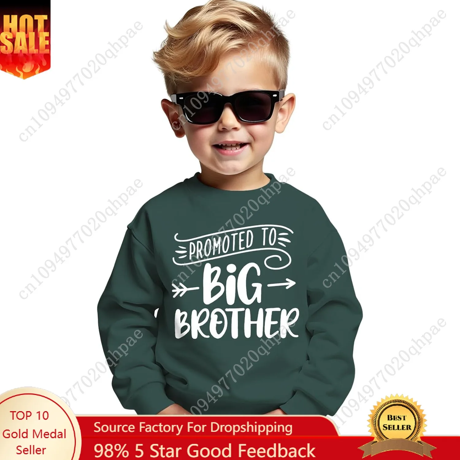 تمت ترقيته إلى Big Brother، سويت شيرت للأطفال الصغار، بلوفر بأكمام طويلة، قميص Big Bro Top Fall Clothes #1