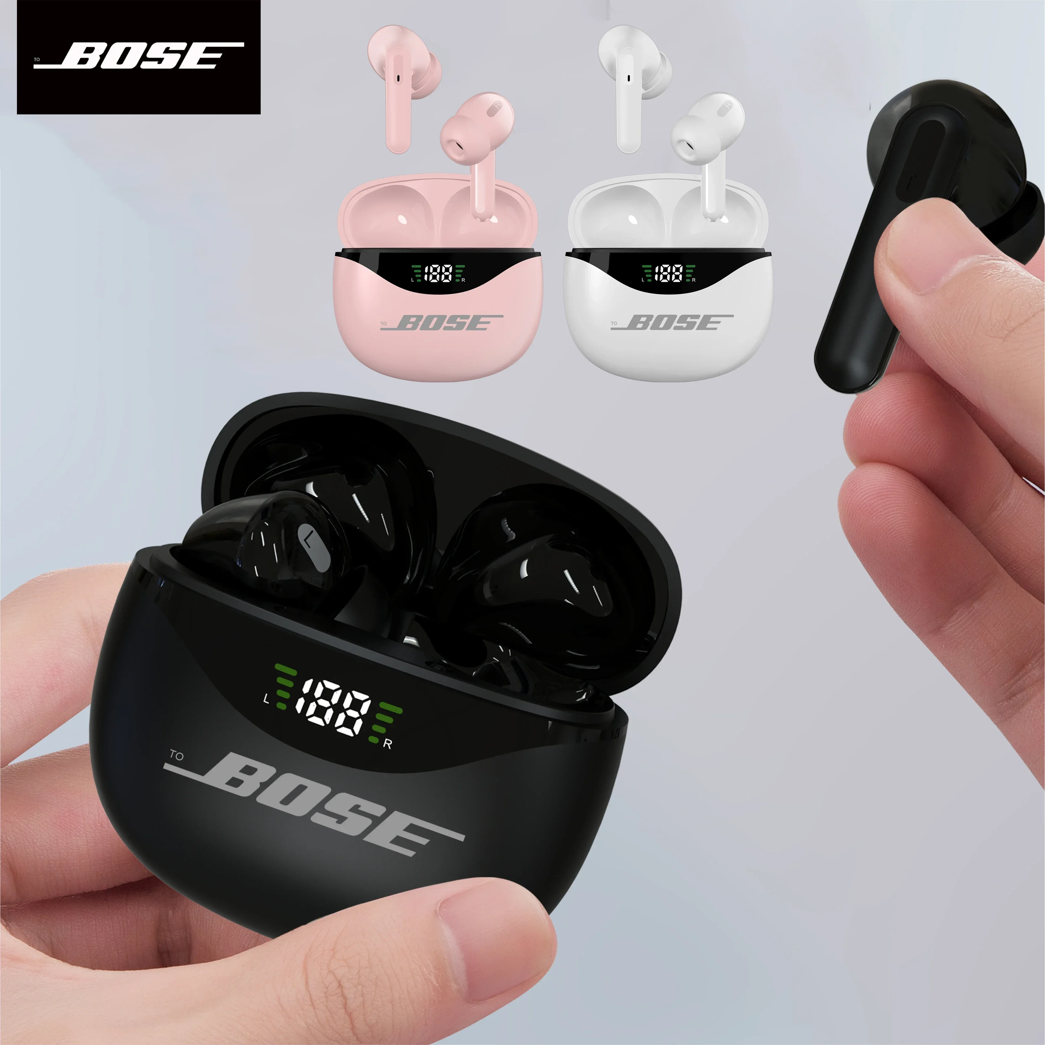 Originale per auricolari Bluetooth toBOSE cuffie sportive TWS auricolari Wireless cuffie con microfono Dual HD Display a LED auricolari da gioco