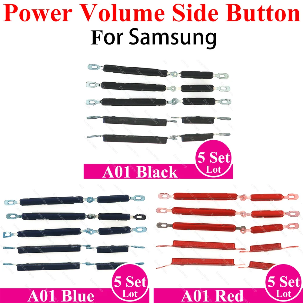 5Set Power Volume Seiten taste Taste für Samsung A01 A02 A02S A03 Telefon gehäuse ein aus nach oben nach unten kleine Ersatzteile