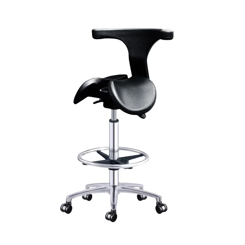 Multi Adjuster Ergonomic Swing Saddle Seat Multi Functional Back Posture Stool with Tilting Seat Saddle Chair For Dental Office