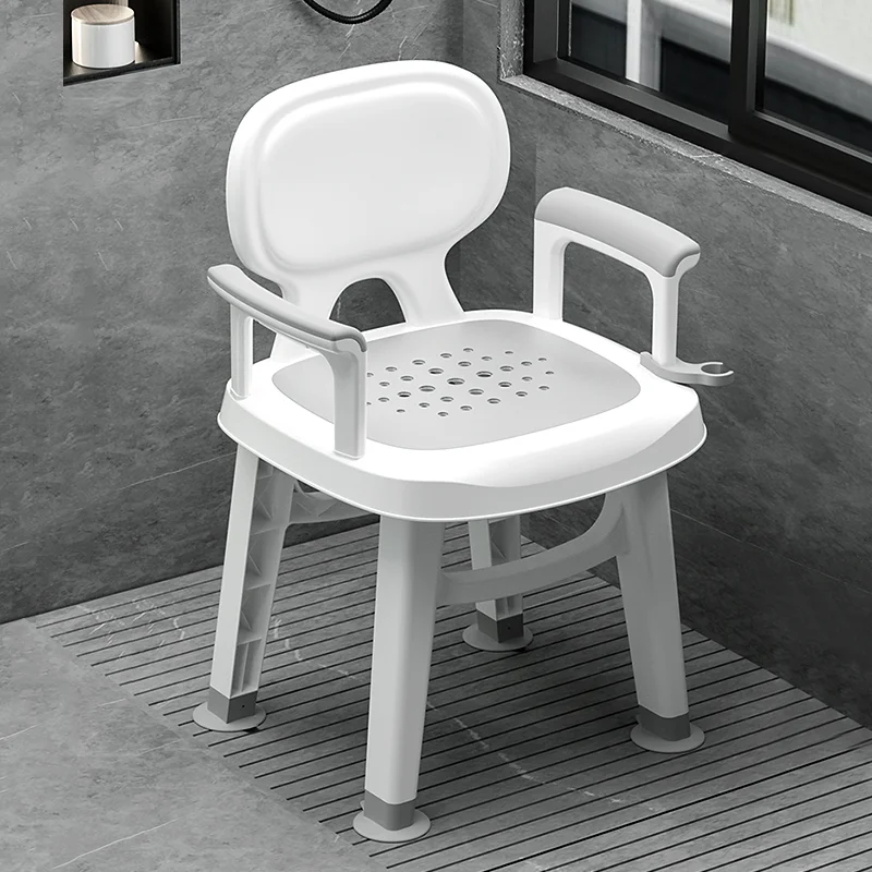 

Elderly Shower Chair Anti-Slip Bath Seat for Seniors Pregnant Women Sturdy Stool Plastic Bathroom Chair
