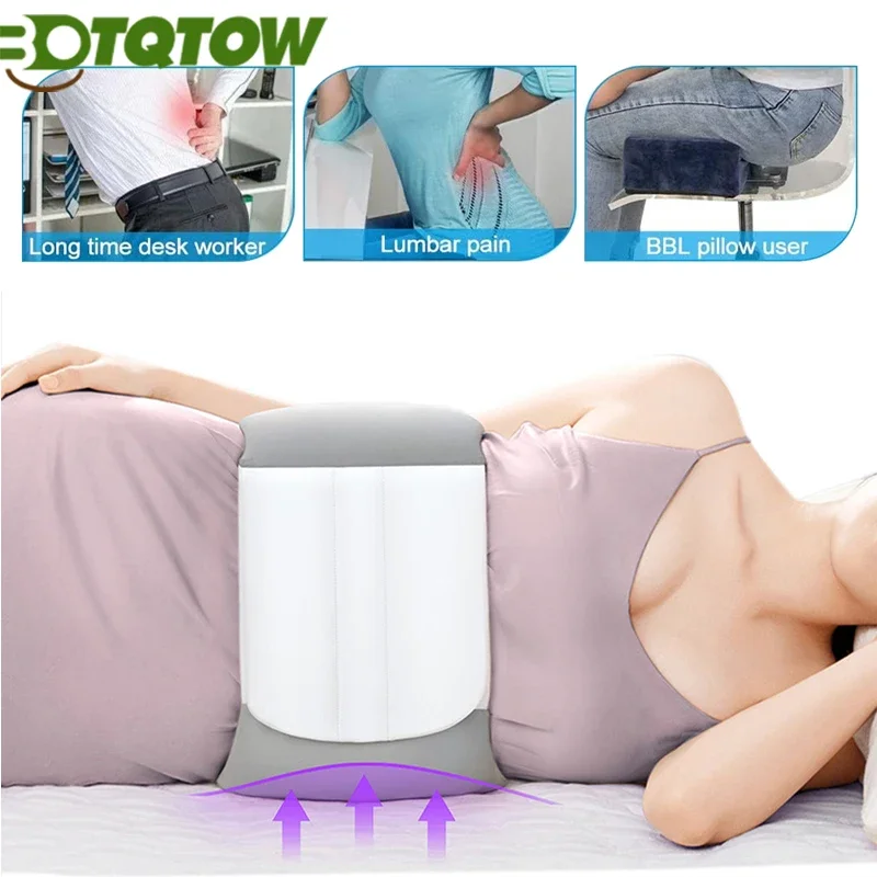 1PCS Lumbar Roll Pillow for Bed Lower Back Pain Support Pillow for Sleeping Waist Pillow for Side Sleepers for Office Chair