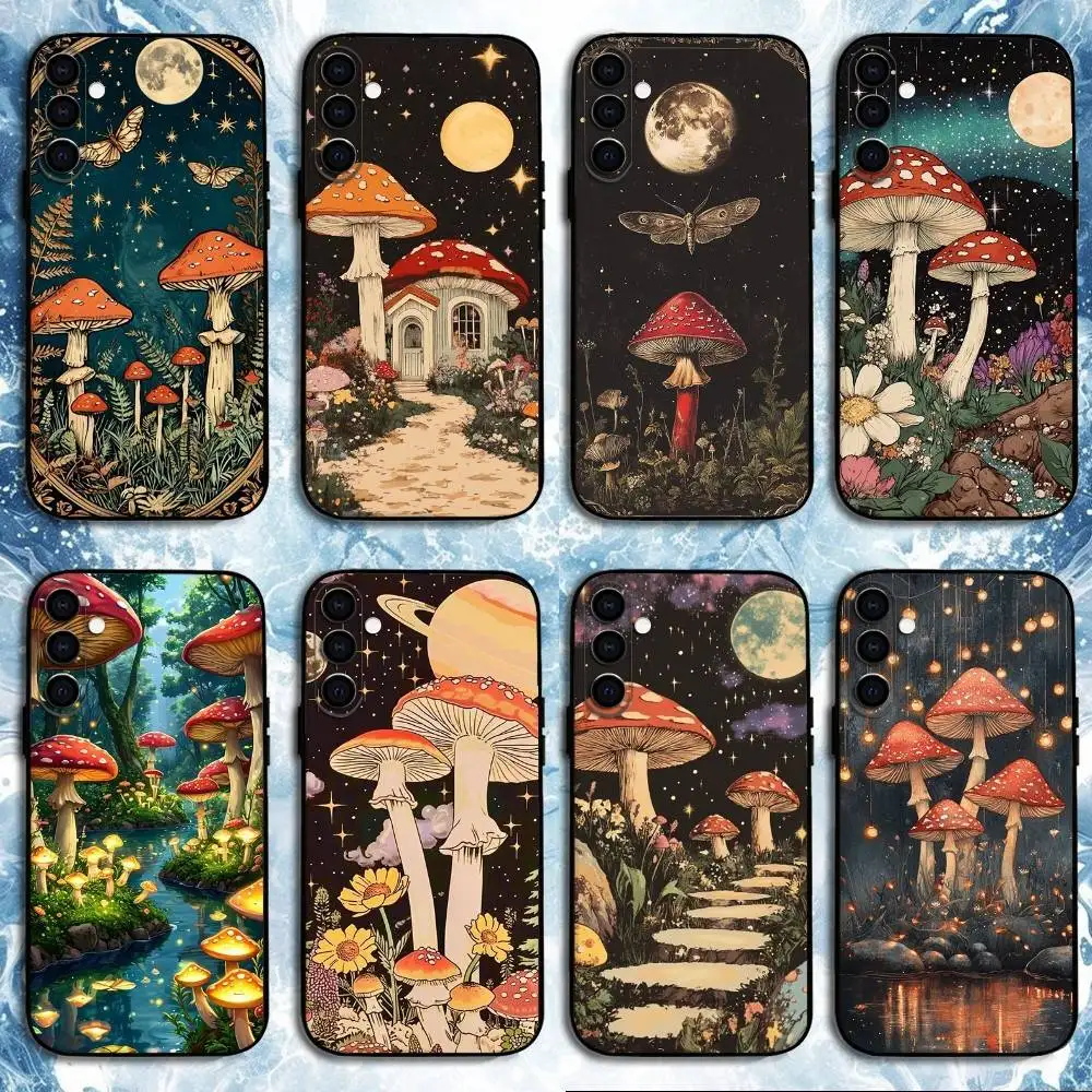 

Starry Mushroom Realm Phone Case For Samsung Galaxy A73,A72,A71,A70,A53,A52,A51,Others Soft Black Shell