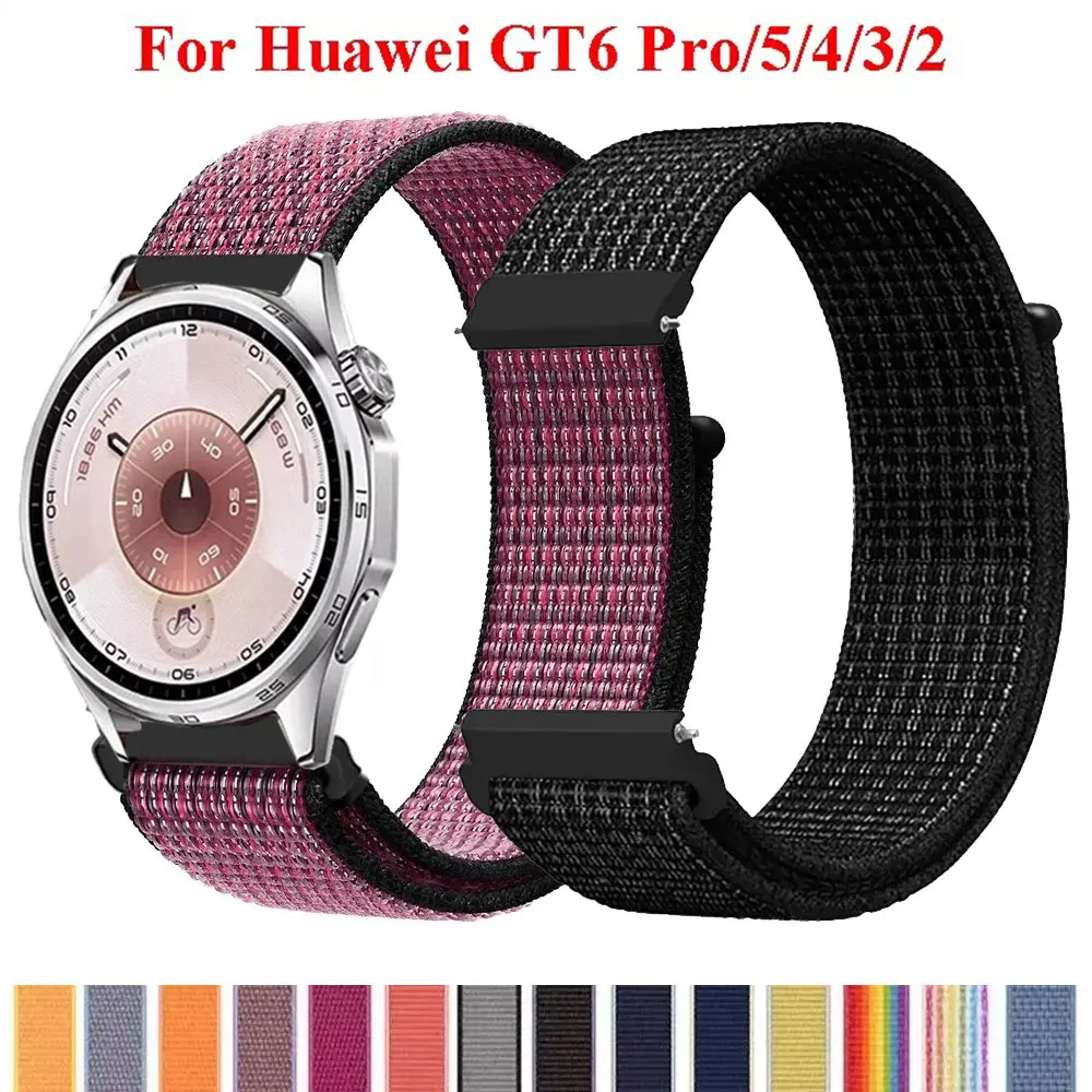 Nylon-Schlaufenarmband für Huawei GT6 Pro GT5 GT4 GT3 GT2 46mm Sportband Herren Damen Armband für Huawei Watch 5/4/3 Pro 22mm Uhrenarmband