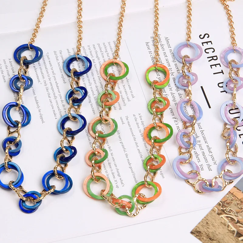 DIY accessories 2026 new light luxury niche acrylic ring necklace, women's high-end pendant, personalized simple jewelry wholesa