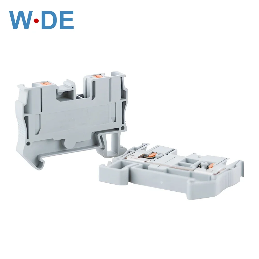 

PT-6 Din Rail Terminal Block Connectors Push In Spring Screwless Feed Through PT6 Wire Connector 10Pcs