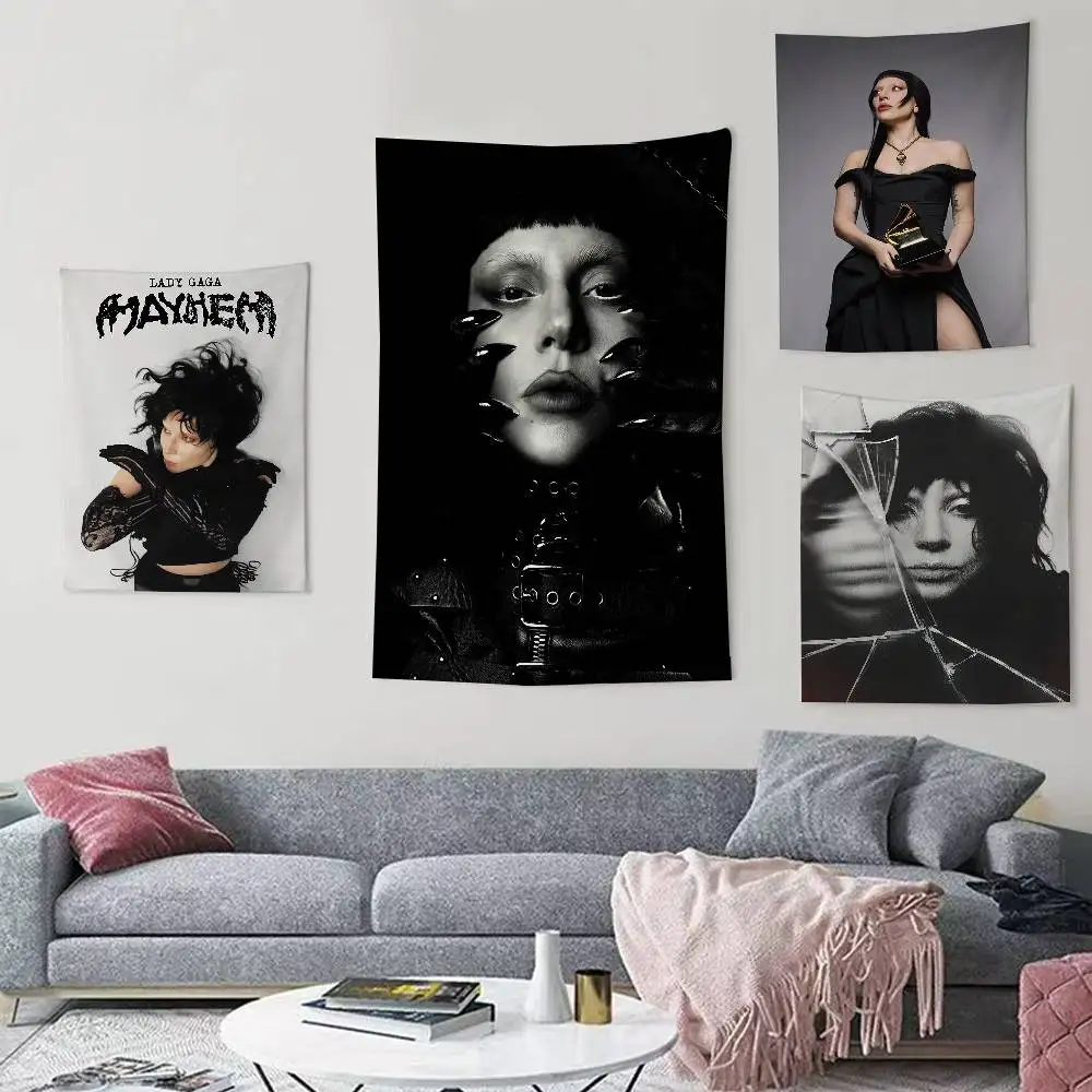 New L-LADY GAGA MAYHEM Flags Wall Hanging Background Art Banner for Bedroom Home Outdoor Decor