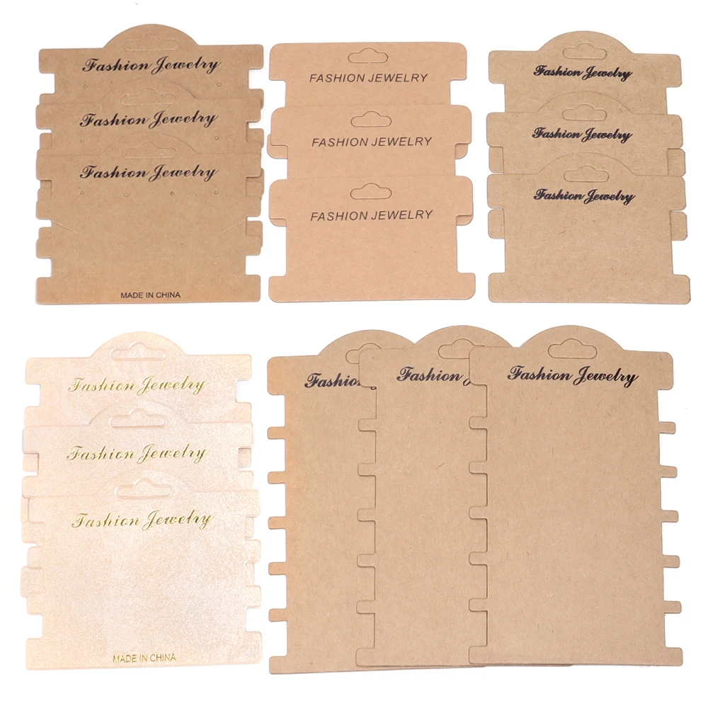 SAUVOO 20pcs/lot Kraft Paper Packing Cards for DIY Necklace Bracelet Hairband Hairpins Jewelry Display Retail Price Tags Lables