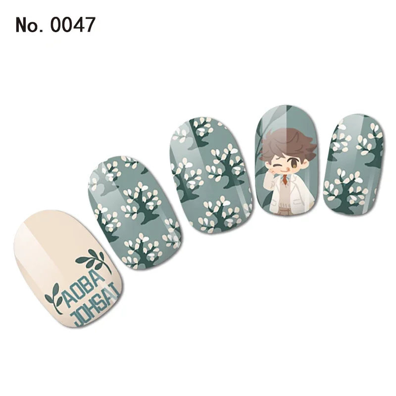 Oikawa Tooru Shoyo Nail Sticker Cute Anime Nail Art Chibi Kawaii Nail Accessories Neko Cat Decal Decoration Supplies Otaku Merch