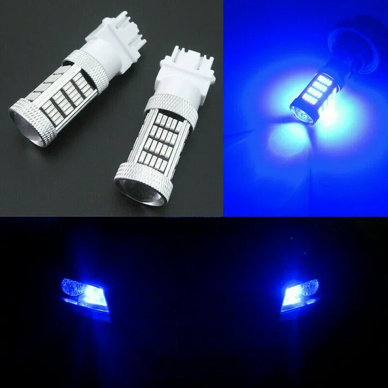 

2Pcs Auto LED Bulbs Blue 3157 4014 92 SMD Driving Daytime Running Brake Tail Light DRL Universal Car Exterior Parts Accessories