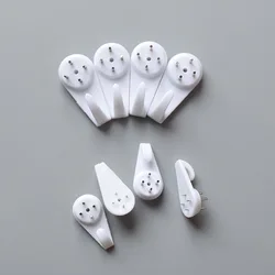 10Pcs White Nail Screw Painting Photo Frame Hook Plastic Invisible Wall Hooks Mirror Hanging Traceless Hangers Hooks