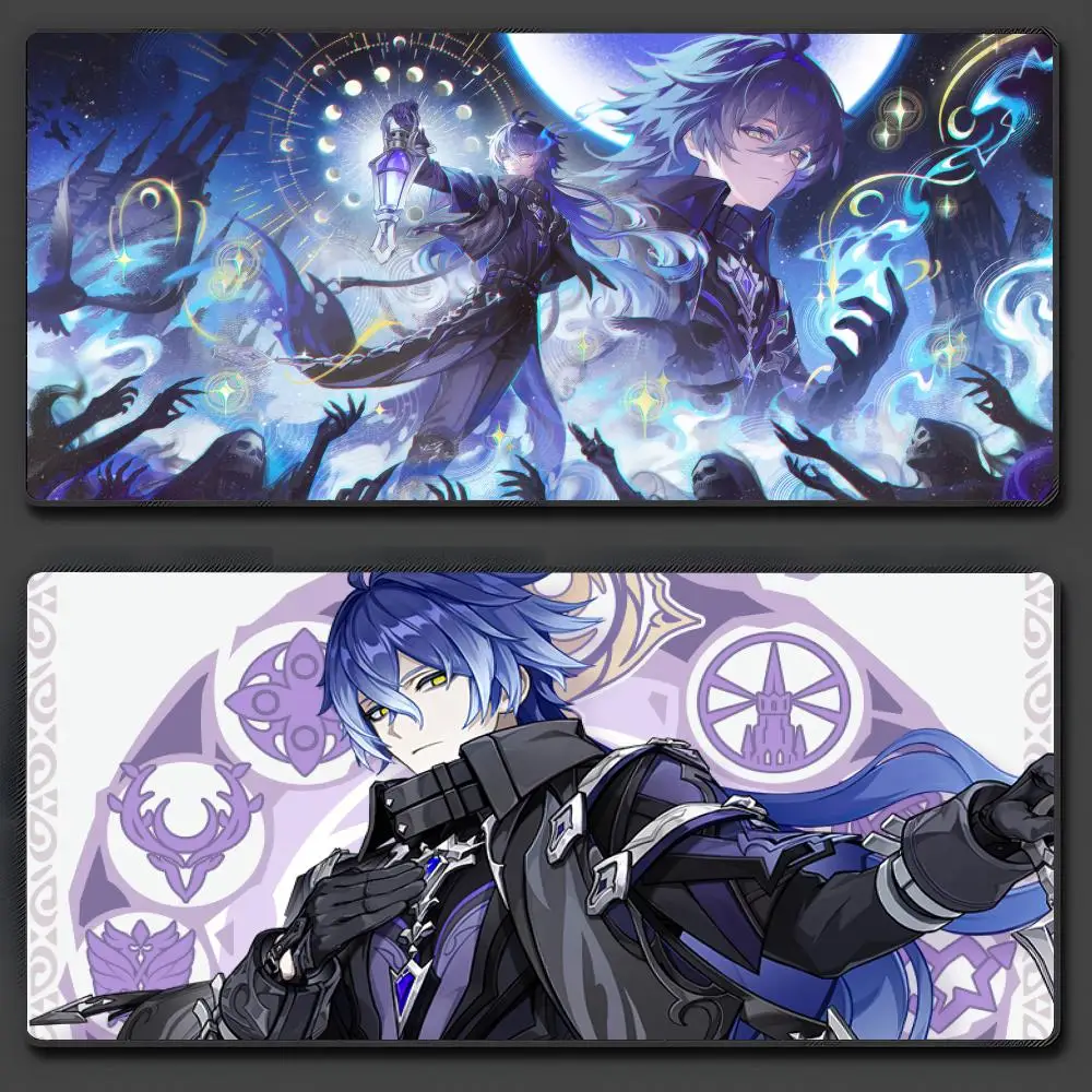 

Genshin Impact Flins Большой коврик для мыши Большой противоскользящий резиновый игровой коврик для мыши Прочный настольный коврик с толстым краем подходит для офиса