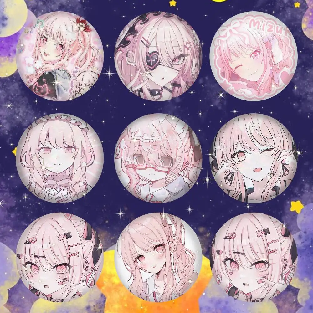 Role Mizuki Akiyama Chibi Tinplate Brooch Figure Icon Badge Handmade Brooches For Backpack Clothes Decoration