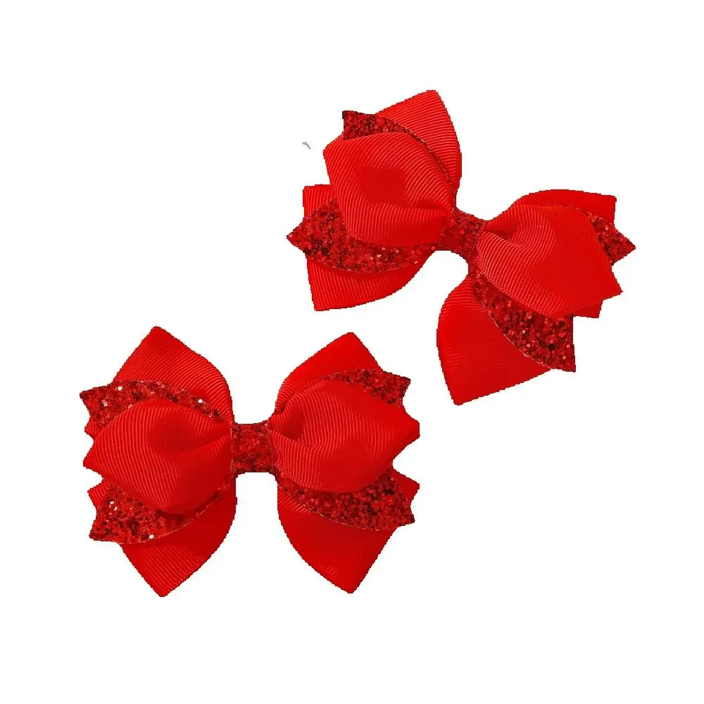 2 stks Nieuwe Pailletten Strikken Haarspeldjes Meisjes Kids glanzende Haarspeld Mode Hoofddeksels Hoofdtooi Kinderen Haaraccessoires Geschenken Groothandel - afbeelding 2