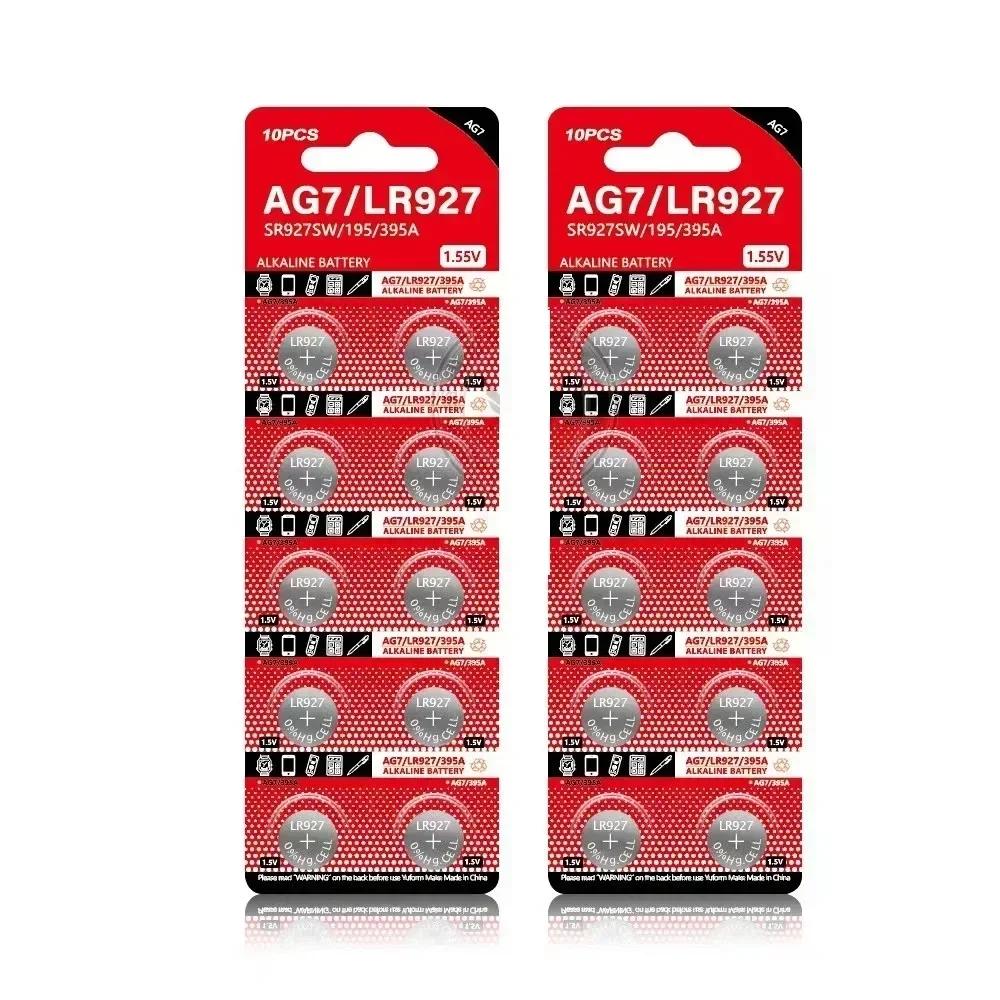AG7 بطارية قلوية عالية السعة SR927W 1.5 فولت بطارية خلية زر LR927 LR57 399 GR927 G7 للساعات ألعاب الكاميرات عن بعد - حزمة مع