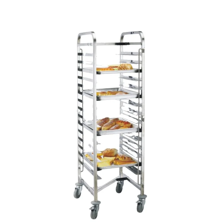 

Heavybao Stainless Steel Bakery Hotel Rack Trolley Knocked-Down Design Efficient Food Transport Living Room Bathroom Workshop