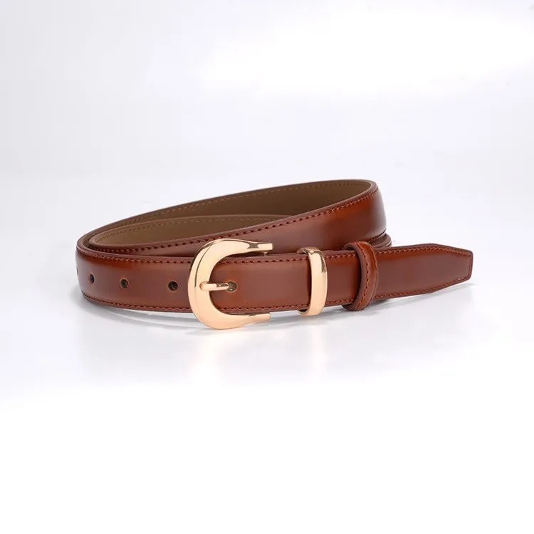 

New style women's belt, retro color-changing high-grade pin buckle belt, niche fashion versatile simple belt