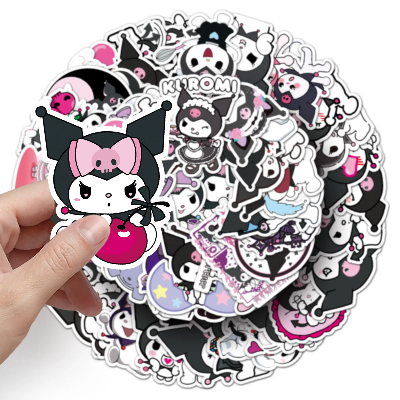 100Pcs Sanrio Kuromi Anime Cartoon Stickers Kawaii Graffiti Decal For Skateboard Bicycle Guitar Laptop Stickers Girls Toy Gift - view 4