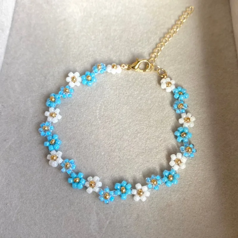 سوار زهرة مطرز باللون الأزرق، لهديةها، #1