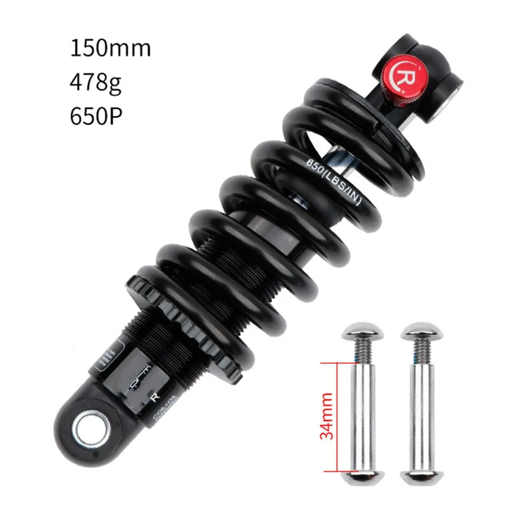 

Bicycle Maintenance Bike Shock Absorber Aluminum Alloy Shock Adjustable Rebound Preload Shock Accessory 165mm Lightweight Design