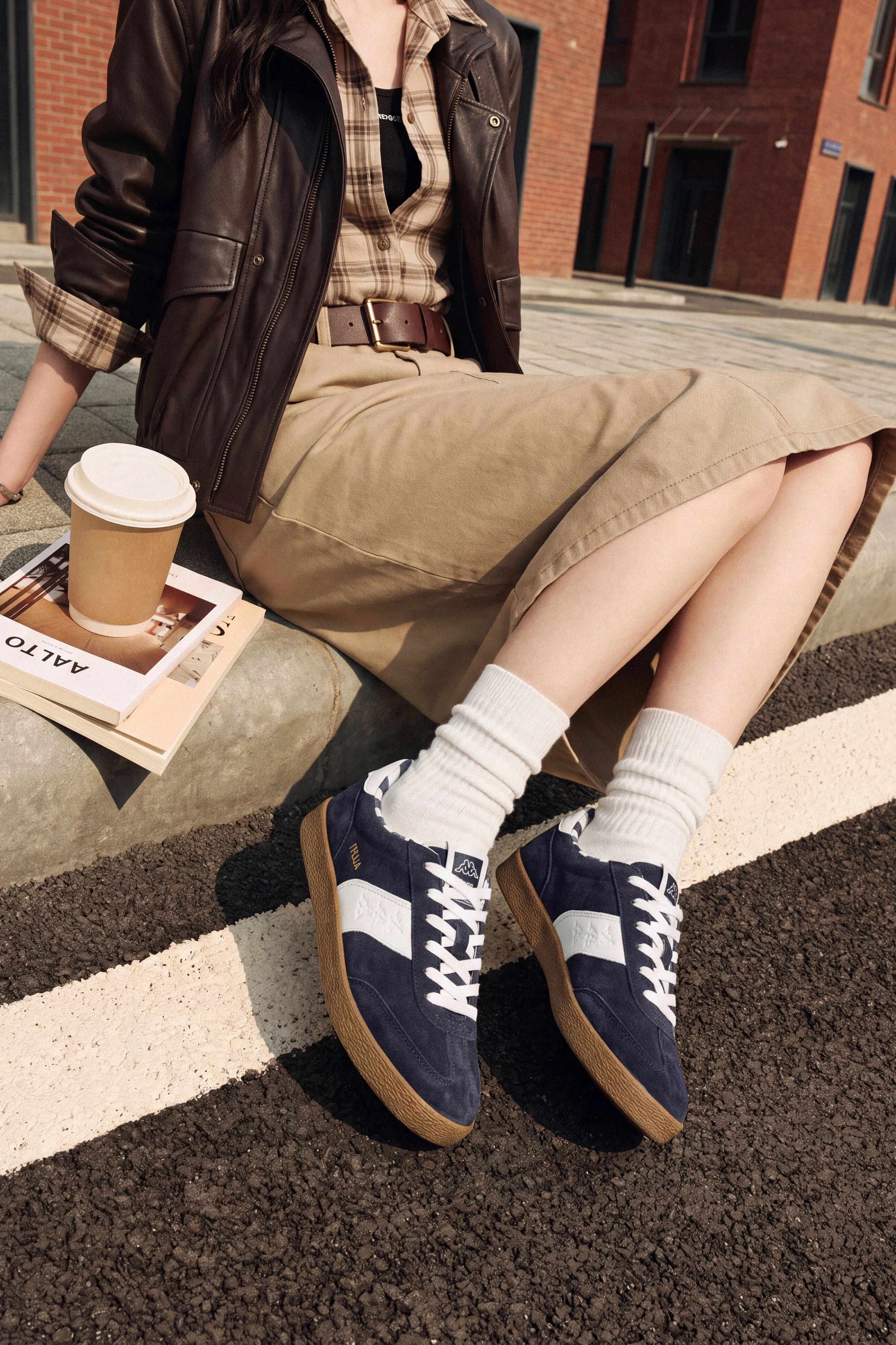 Kappa Men's and Women's Shoes, Retro Low-Top German Training Shoes, Everyday Color-Blocking Versatile Sneakers