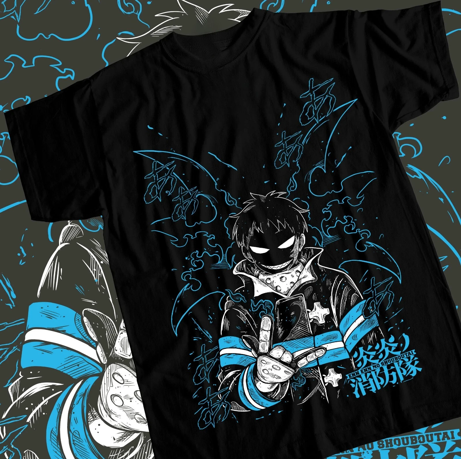 Oferta de verano, camiseta Shinra, camiseta Fire Force Skitaru Shonen Tamaki Fire Ffighters Benimar, camiseta de cuello redondo para hombre SaraTeeshop
