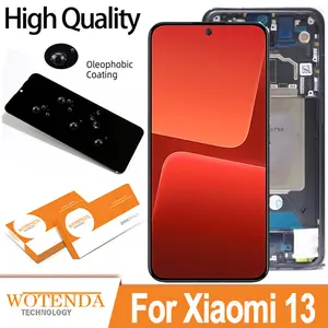 Bilashmart 6.36''AMOLED Display with frame Xiaomi 13 LCD Mi13 Touch Screen Digitizer Assembly Repair Parts Xiaomi13 MI 13 LCD