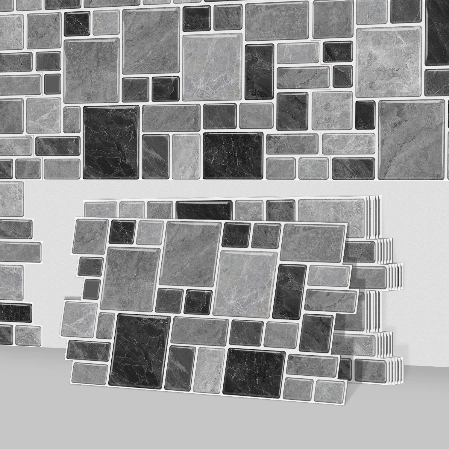 

Easy Install Marble Wall Panels Peel and Stick 3D Brick Wallpaper Self Adhesive Waterproof Sticker for Home Renovation