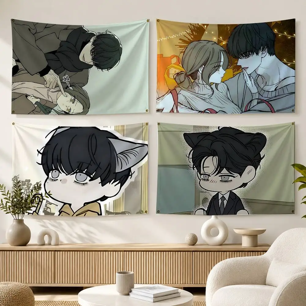 T-Tears on a Withered Flower  Flags Wall Hanging Background Art Banner for Bedroom Home Outdoor Decor
