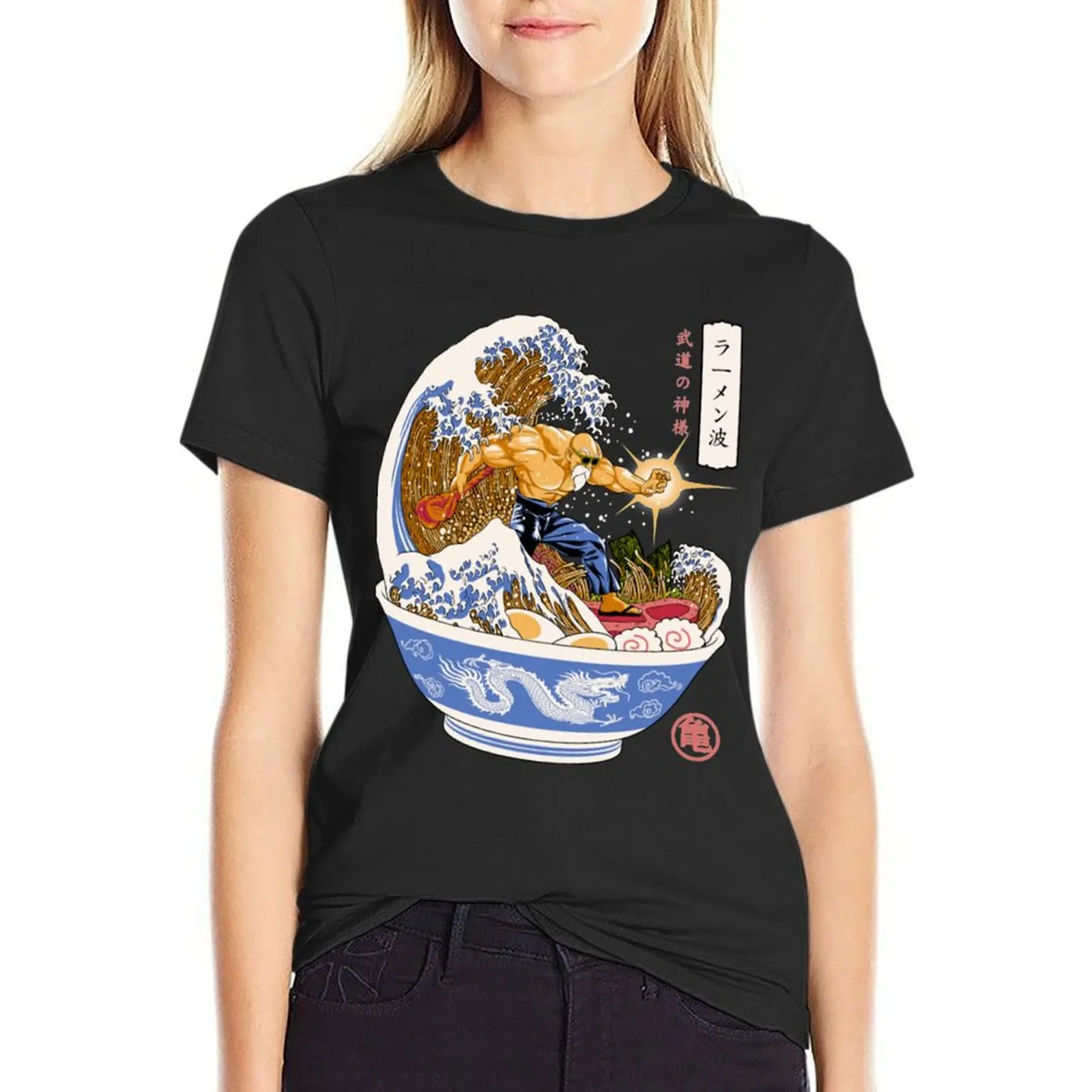 

Ramen Roshi T-shirt funny summer top Short sleeve tee clothes for Women