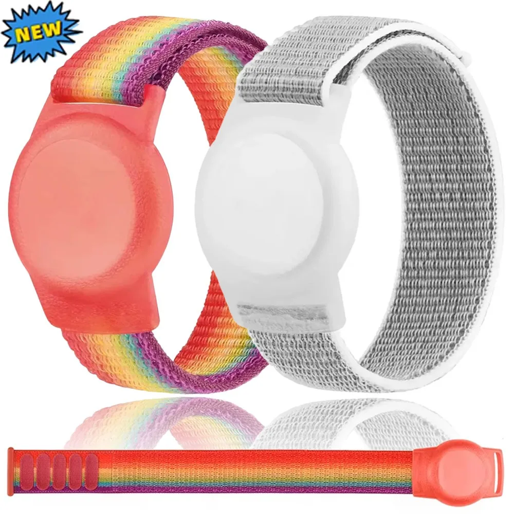 TPU Case+Nylon Loop Strap for Apple AirTag 2 Kids/Adults Location Tracker Anti-Scratch for AirTag 2 Change To Bracelet Accessory